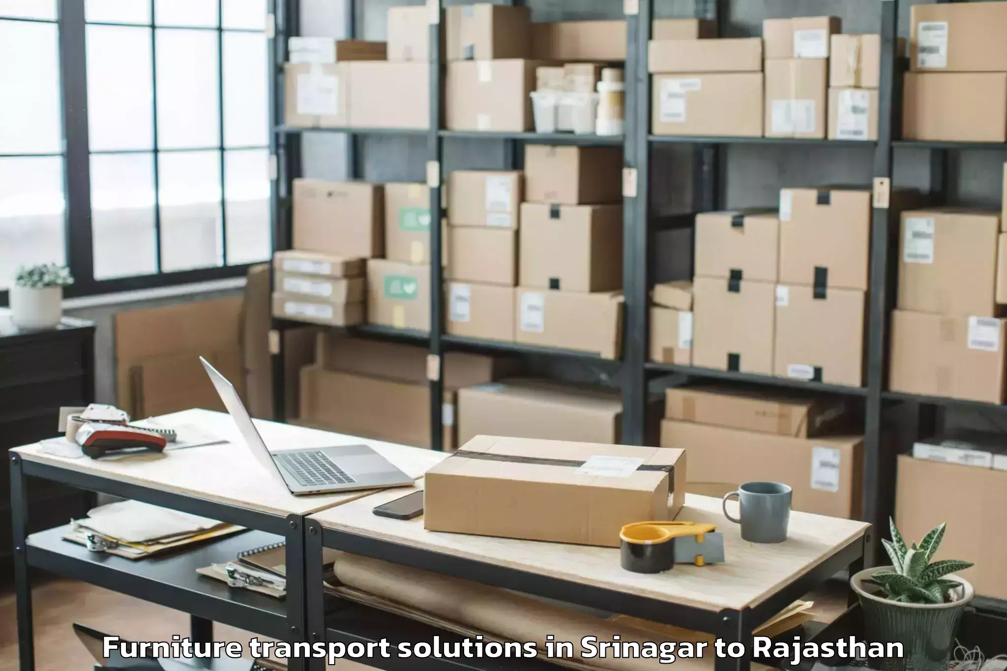 Hassle-Free Srinagar to Bhasawar Furniture Transport Solutions